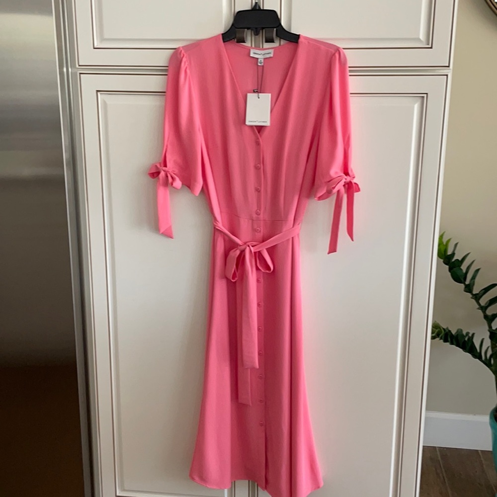 NWT Gibson *Latimer Pink V Neck ALine Dress